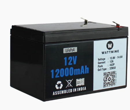 Wattnine 12V 12000mAh LiFePo4 Battery