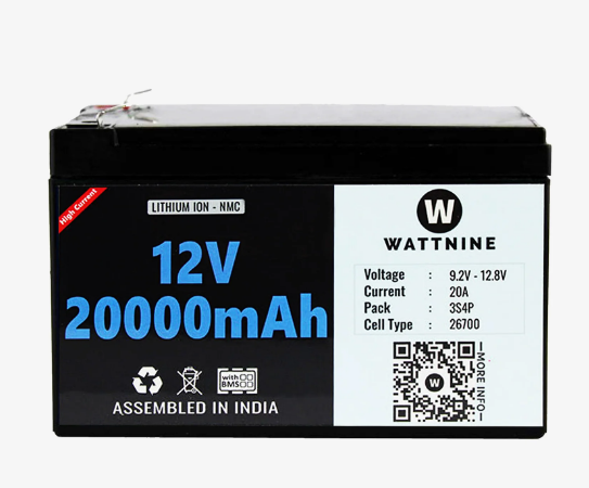 Wattnine 12V 20000mAh Lithium Ion NMC Battery