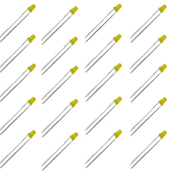 3mm Yellow LED with Diffused Lens