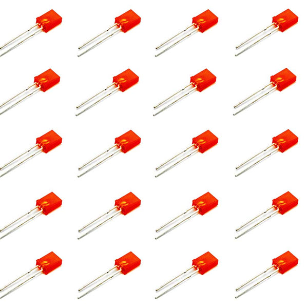 5mm Rectangular Flat Top LED Red