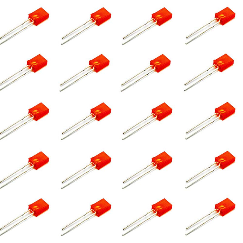 5mm Rectangular Flat Top LED Red