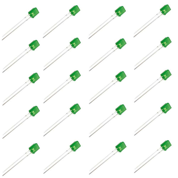 5mm Rectangular Flat Top LED (Green)