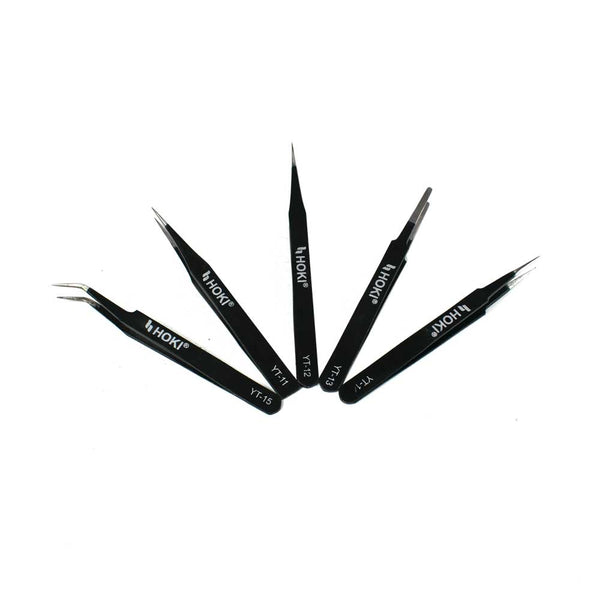 Buy HOKI Anti-static Stainless Steel ESD Precision Tweezers Set-(Black)