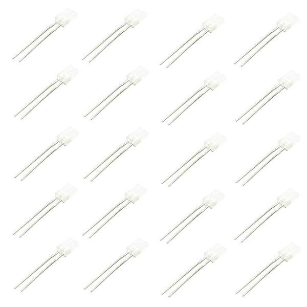 5mm Rectangular Flat Top LED Glow Red