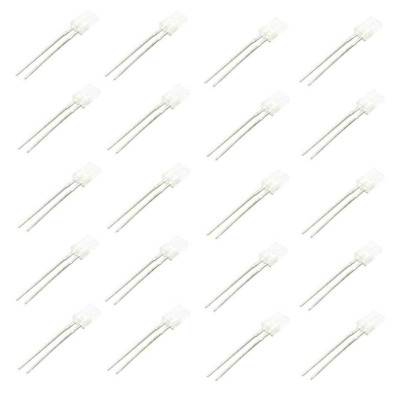 5mm Rectangular Flat Top LED Glow Red