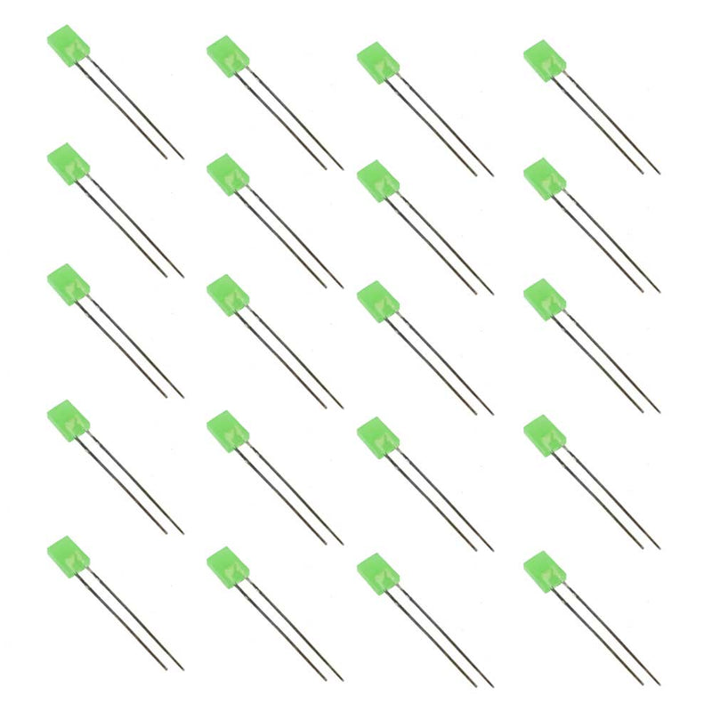 Proton Parrot 5mm Rectangle Green Diffused LED (2.5-3.0V)