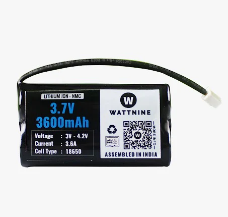 Wattnine 3.7V 3600mAh Lithium Ion NMC Battery