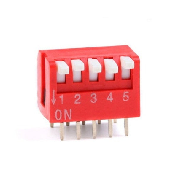 5 Way DIP SPST Switch Right Angle (Piano Type)