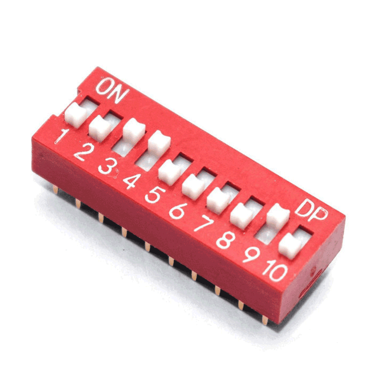 Order 10 Way DIP Switch SPST - 2.54mm Pitch