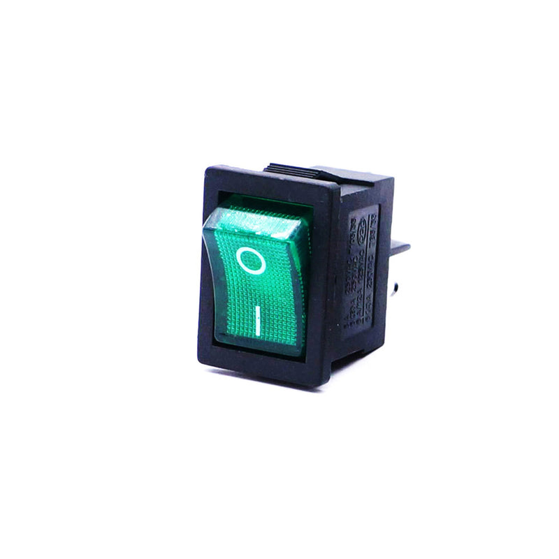 Order 6A 250V SPDT ON-OFF Rocker Switch with Green Light
