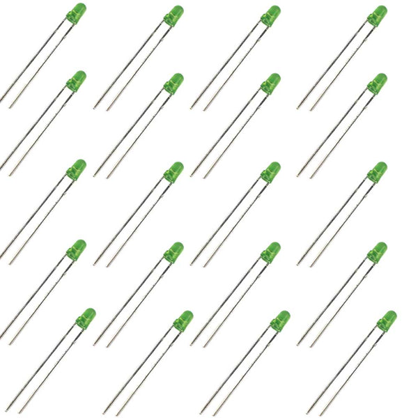 3mm Green LED with Diffused Lens