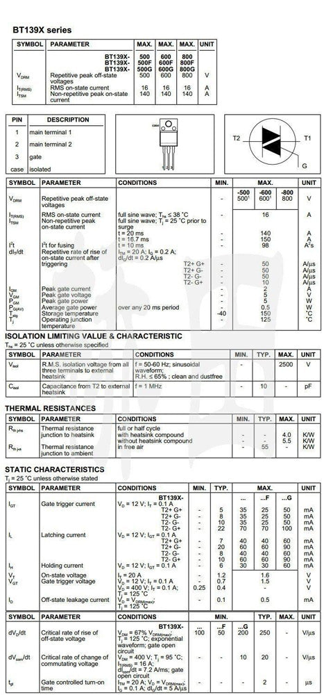 Buy BT139-800E 800 V 16A Triac TO-220 from HNHCart.com. Also browse more components from Triacs category from HNHCart