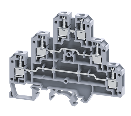 Connectwell CTL2.5U 2.5 sq. mm 3 Level Screw Clamp Terminal Block