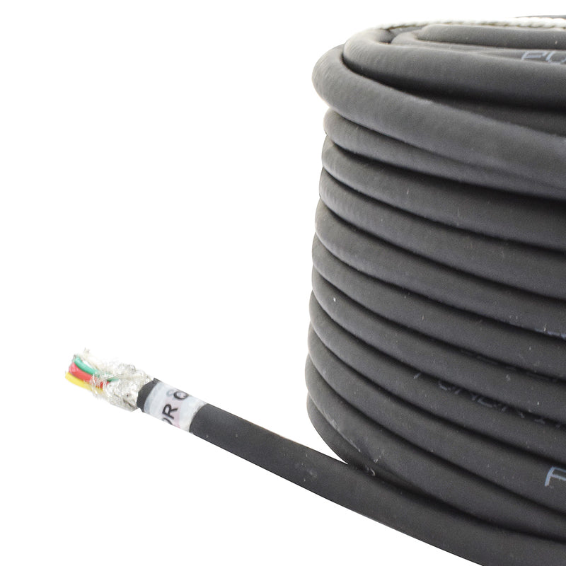 6 Core 16/.200mm Black Shielded Round Cable (90 Meter)