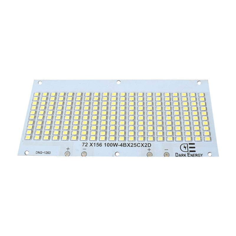 100W White 72mm x 156mm Metal Core LED PCB