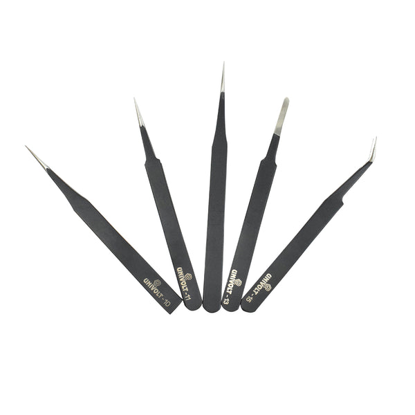 UNIVOLT Stainless Steel Tweezer Set of 5 Pcs