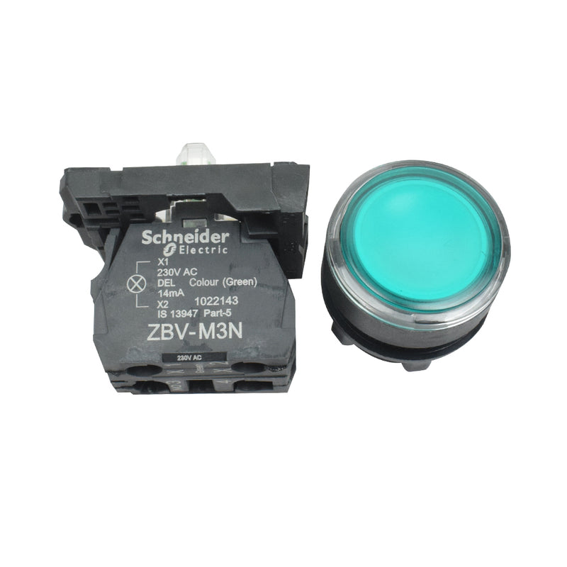 XB5AW33M1N 230V Illuminated Green Push Button with Screw Clamp