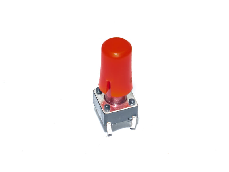 Red Cylindrical Cap for 10xx Tactile Push Button