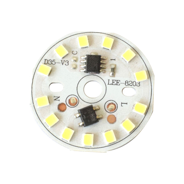 7W White 220VAC 35mm Round DOB LED