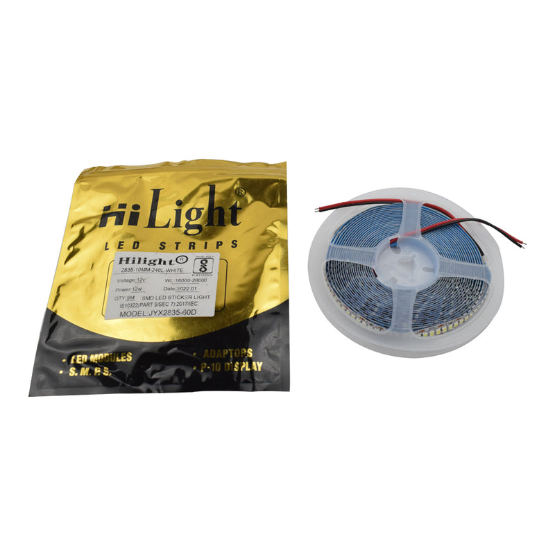 HiLight 12V 12W White 5 Meter LED Strip in 2835 Package