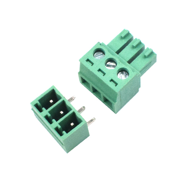 3 Pin Male and Female Pluggable Terminal Connector Right Angle Pitch 3.81mm
