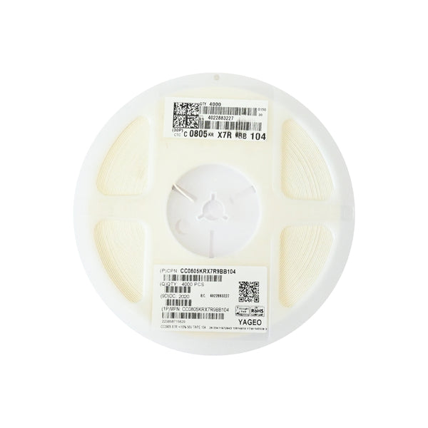 YAGEO 100nf 0.1uf 50V 0805 SMD Capacitor (Pack of 4000)