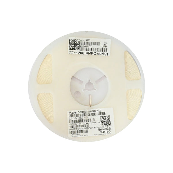 YAGEO 150pf 0.15nf 50V 1206 SMD Capacitor (Pack of 4000)