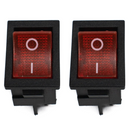 KCD1 6A 250V DPST ON-OFF Rocker Switch with Red Light with Copper Contacts
