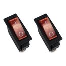 KCD3 15A 250V SPST Rocker Switch with Indicator (Red) with Copper Contacts