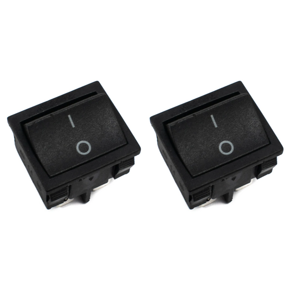 KCD5 6A 250V DPST ON-OFF Rocker Switch (Black) with Copper Contacts