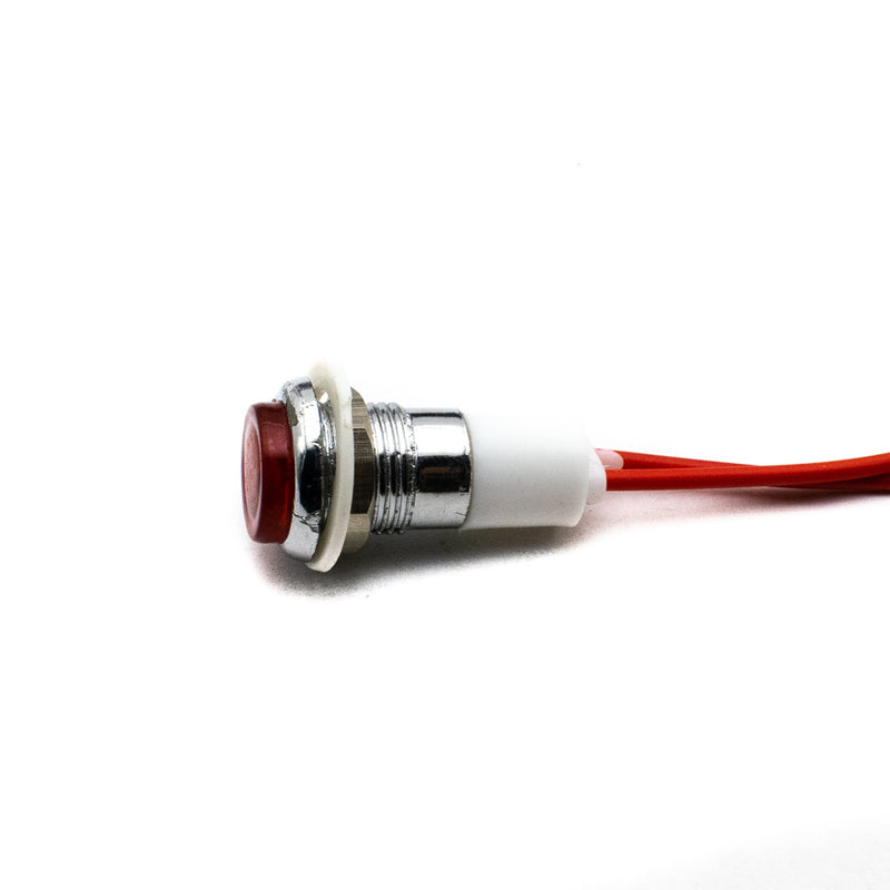 12mm AC Red Indicator Light with Wire