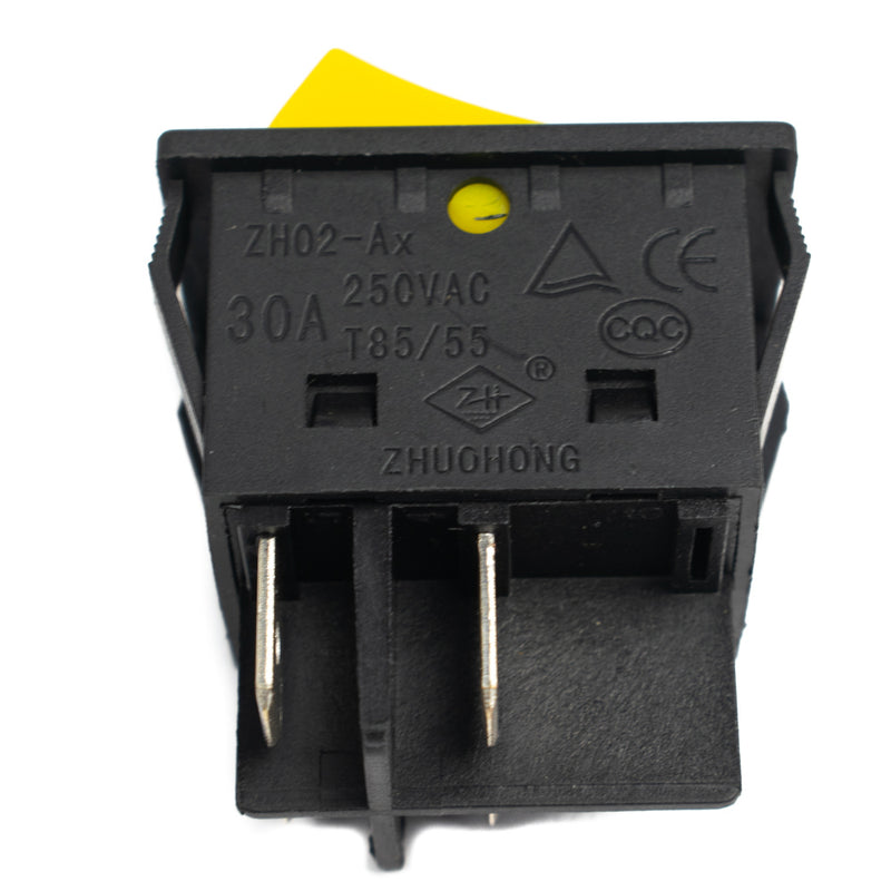 30A 250V DPST ON-OFF Rocker Switch  (Yellow)