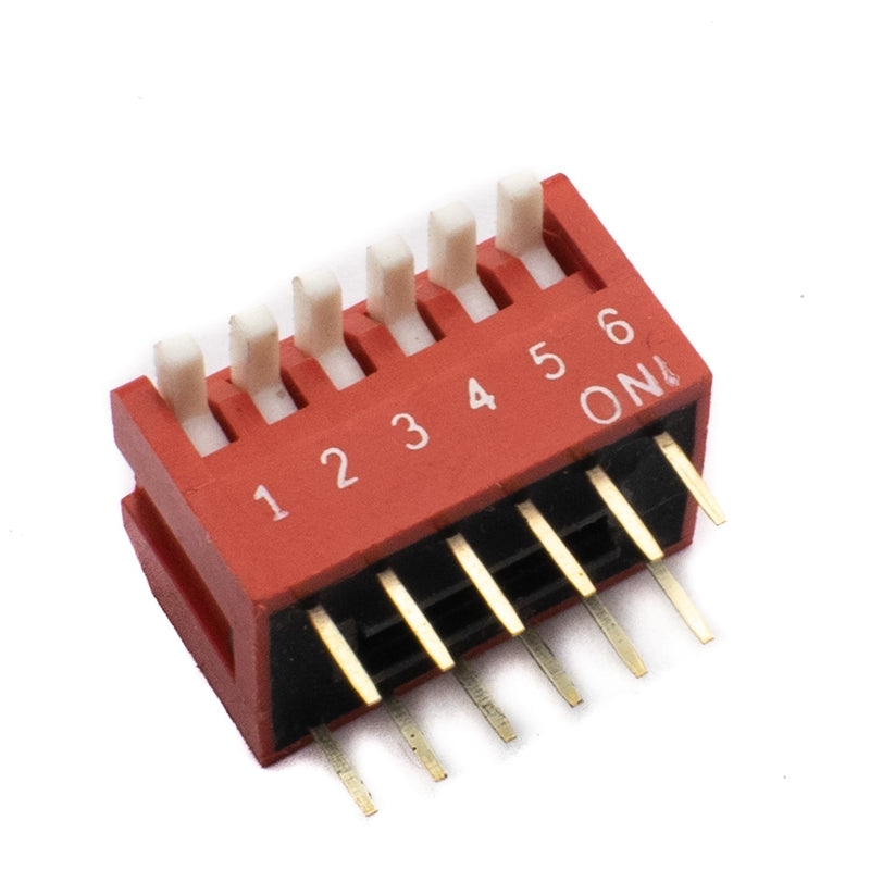 6 Way DIP SPST Switch Right Angle (Piano Type)