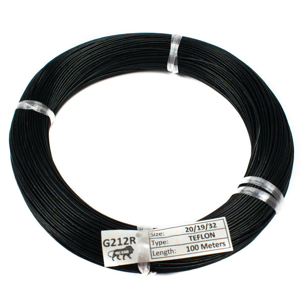 20 AWG Multi-Strand Teflon Wire 20/19/32 (Black) 100 Meter