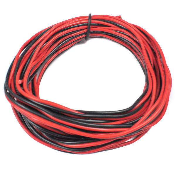 24 AWG Multi Strand 2 Wire Ribbon Cable 5 Meter (Red & Black) 14/0.143mm