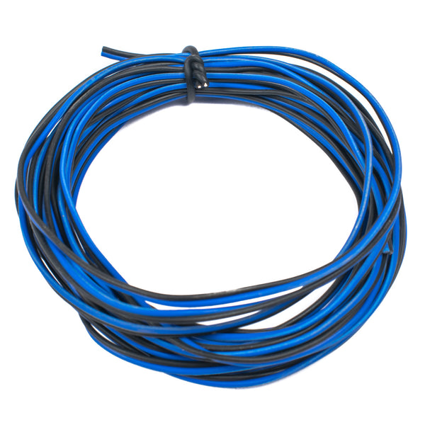 25 AWG Multi Strand 2 Wire Ribbon Cable 5 Meter (Blue & Black) 7/0.153