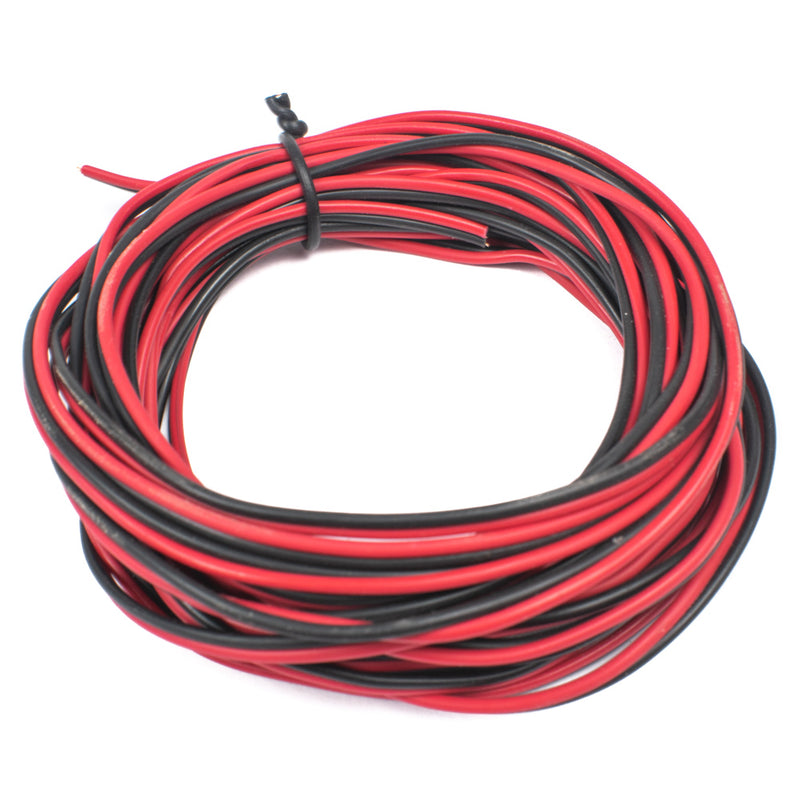 28 AWG Single Strand 2 Wire Ribbon Cable 5 Meter (Red & Black) 1/0.35mm