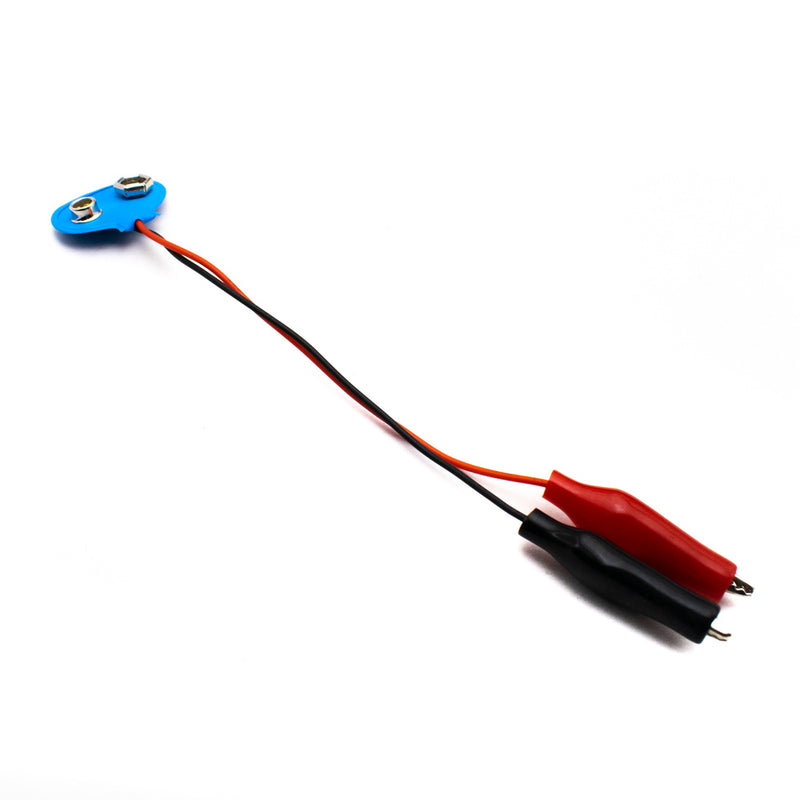 9V Battery Cap to Alligator Connector Cable 12cm