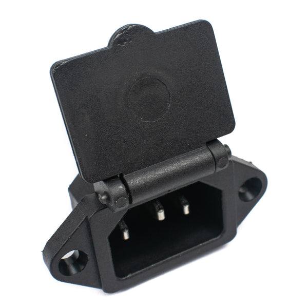 IEC320 C14 Panel Mount Plug Computer Adapter Power Connector Socket with Flap
