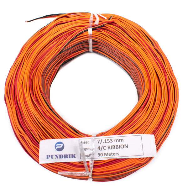 25 AWG Multi Strand 4 Wire Ribbon Cable 7/0.153mm (90 Meter)