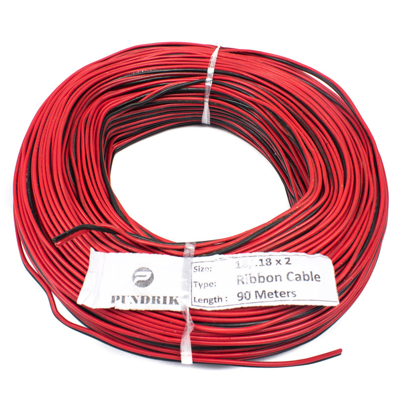 20 AWG Multi Strand 2 Wire Ribbon Cable 90 Meter (Red & Black) 18/0.18mm