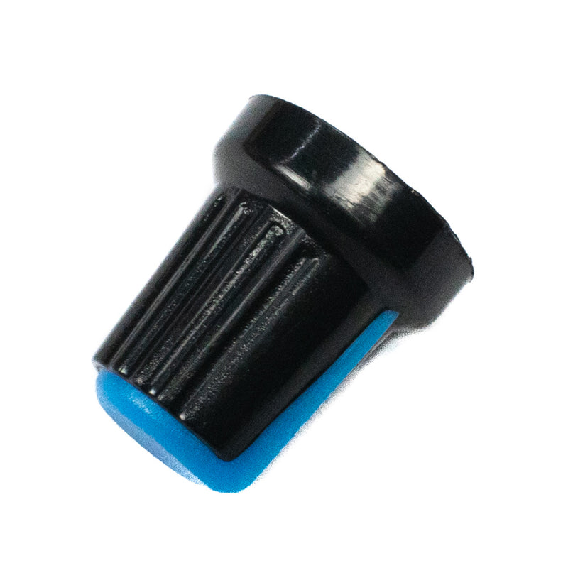 Black & Blue Plastic Knob for 6mm Knurled Shaft Potentiometer