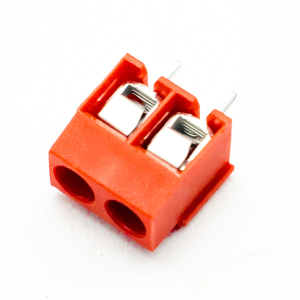 2 Pin Screw Type PCB Terminal Block - 5mm Pitch RED