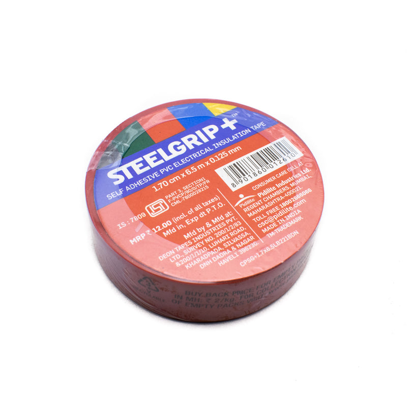 Pidilite Steelgrip+ Self Adhesive PVC Electrical Insulation Tape (Red)