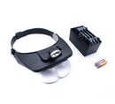 1X 1.5X 2.0X 2.5X 3.5X Head 2LED Hand Free Magnifying Glass Magnifier 81001-A