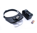 1X 1.5X 2.0X 2.5X 3.5X Head 2LED Hand Free Magnifying Glass Magnifier 81001-A