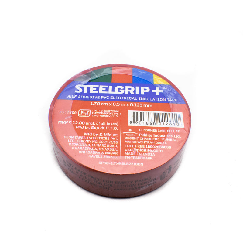 Pidilite Steelgrip+ Self Adhesive PVC Electrical Insulation Tape (Red)