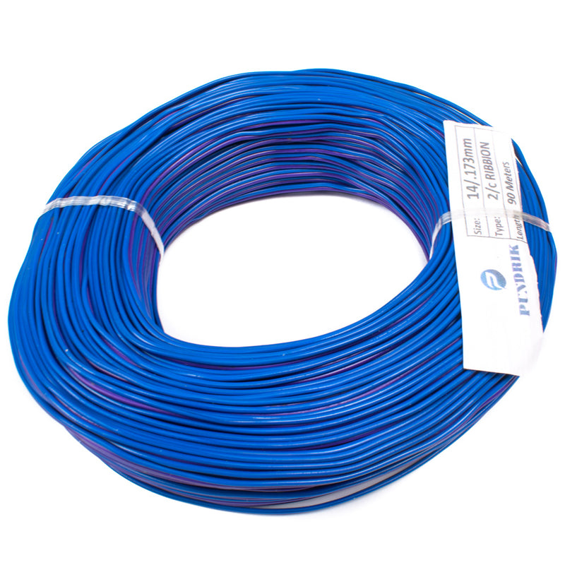 22 AWG Multi Strand 2 Wire Ribbon Cable 90 Meter (Violet & Blue) 14/0.173mm
