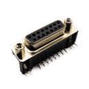 DB15 VGA Female Connector - 15 Pin Right Angle