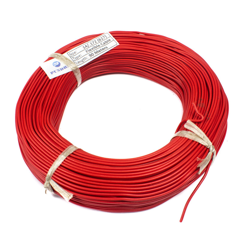22 AWG Multi Strand Wire - 14/0.173mm (Red) 90 Meter